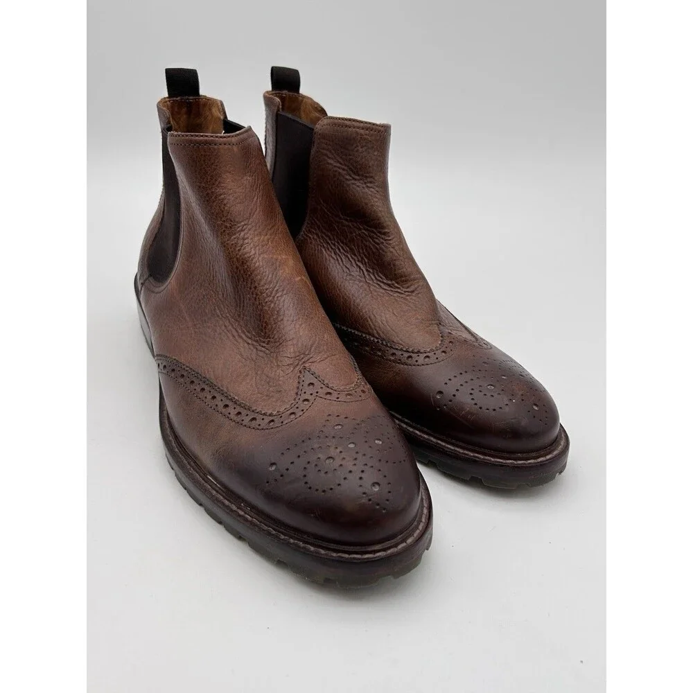 Johnston And Murphy Dress Boots Wingtip Chelsea Boots Pull On Men’s 10.5 Italy
